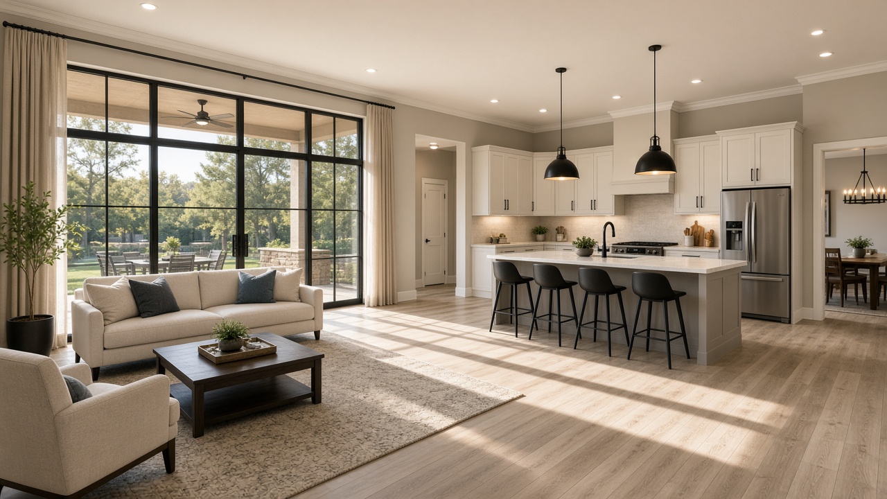 A bright living room in an Ameridura home